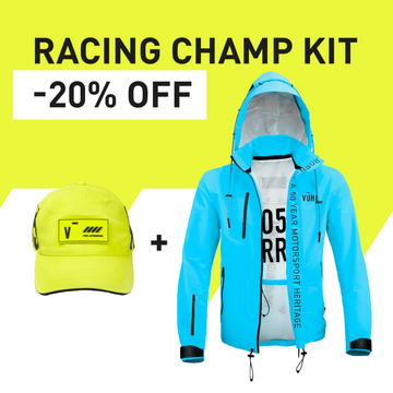 Racing Champ Kit - ⁠Light Jacket Cyan & Gorra Motorport